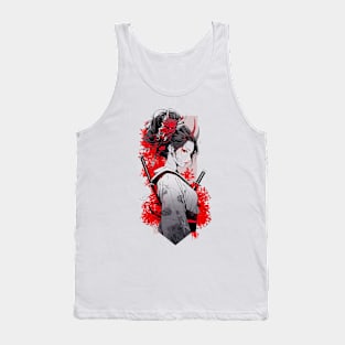 Beautiful Japanese girl with horns Tank Top